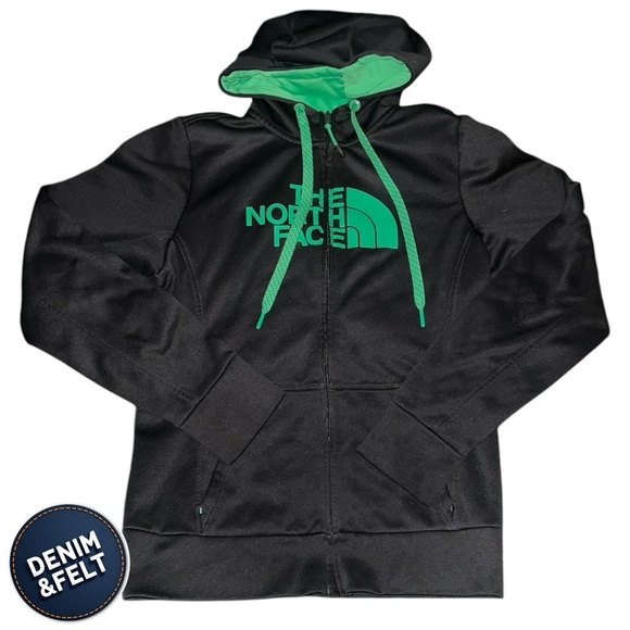 The North Face Tops - The North Face Unisex Full Zip Green/Black Hoodie | EUC!! 🖤💚